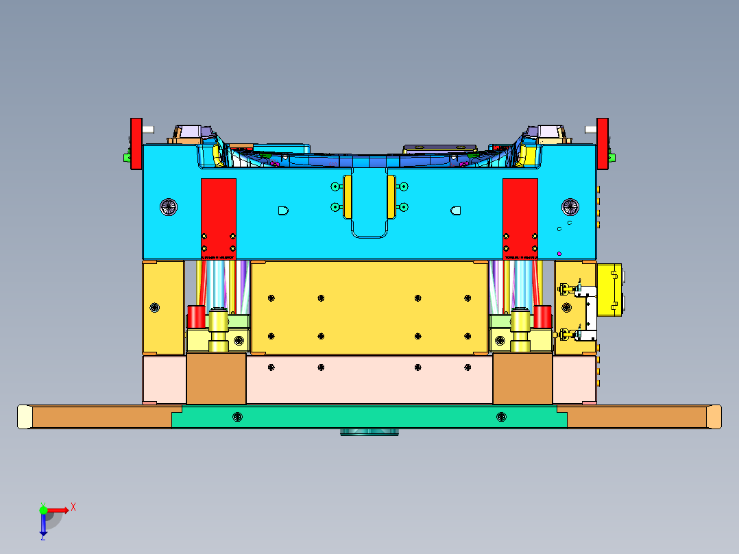丰田汽车主驾门板塑胶模具俯视图