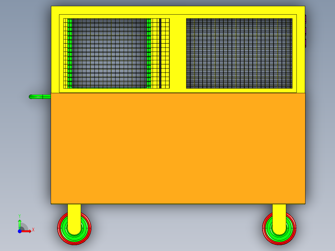 工具材料推车前视图