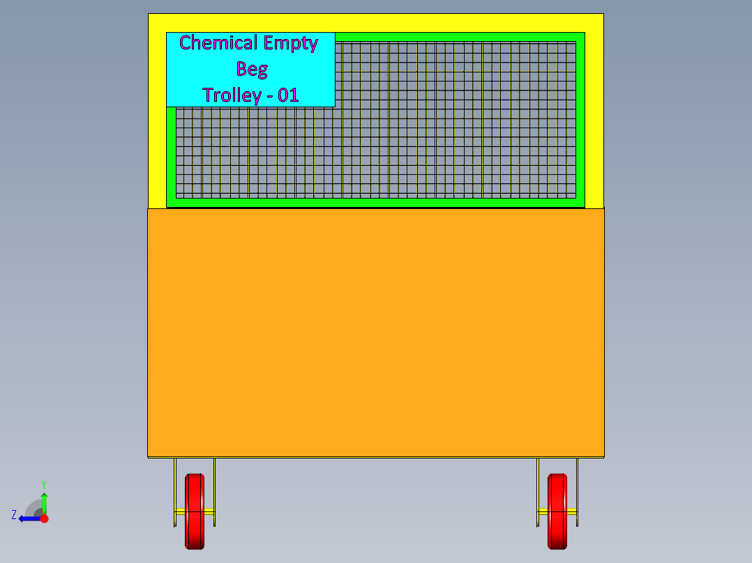 工具材料推车右视图