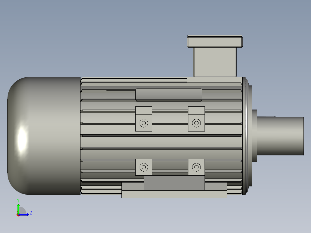 YC80单相异步电动机左视图