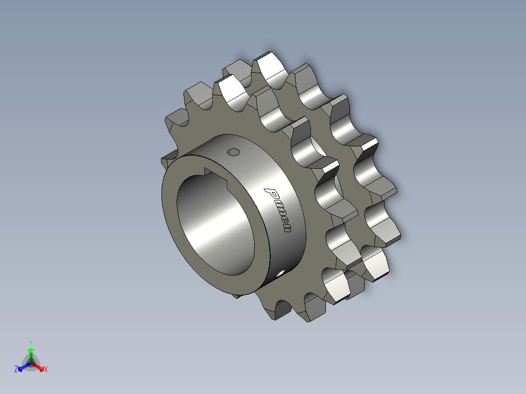 20B链轮15z-70正等轴测图