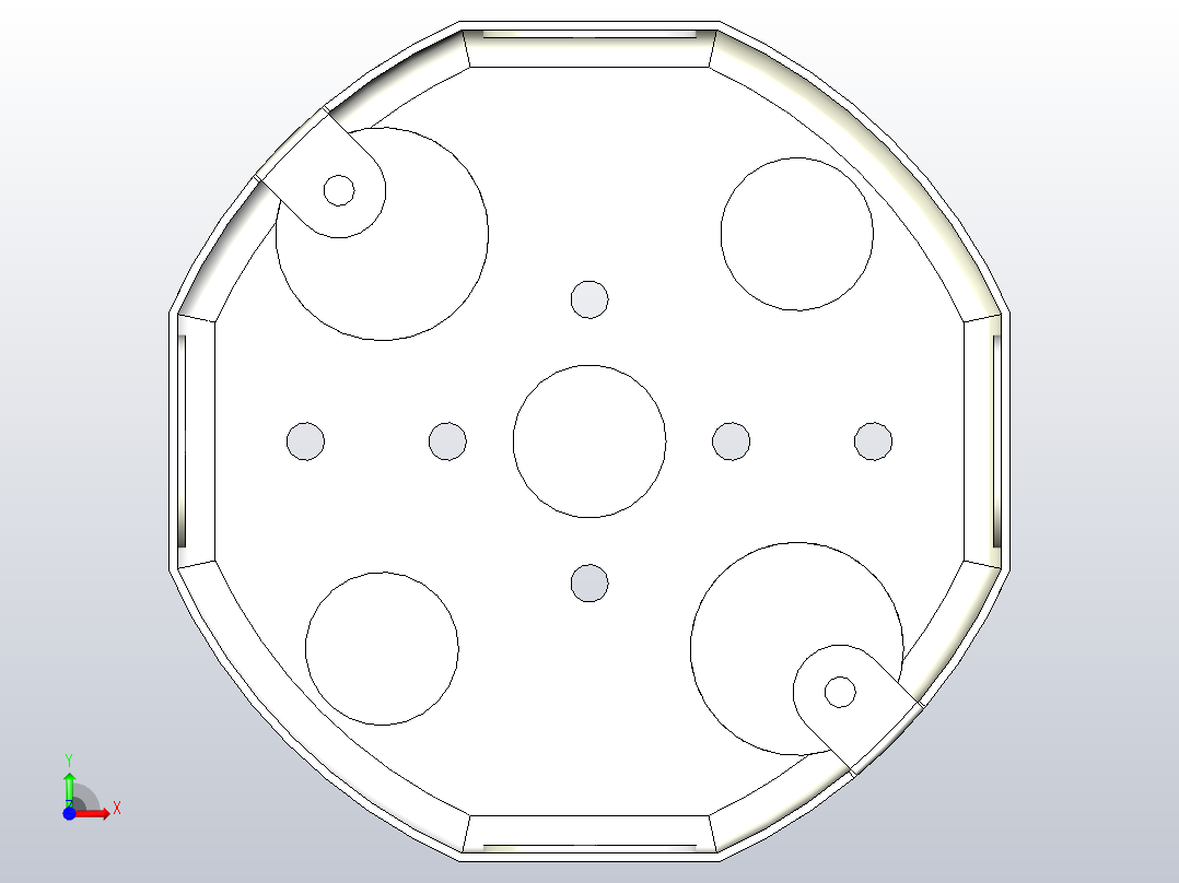 八角形导管预埋暗盒前视图