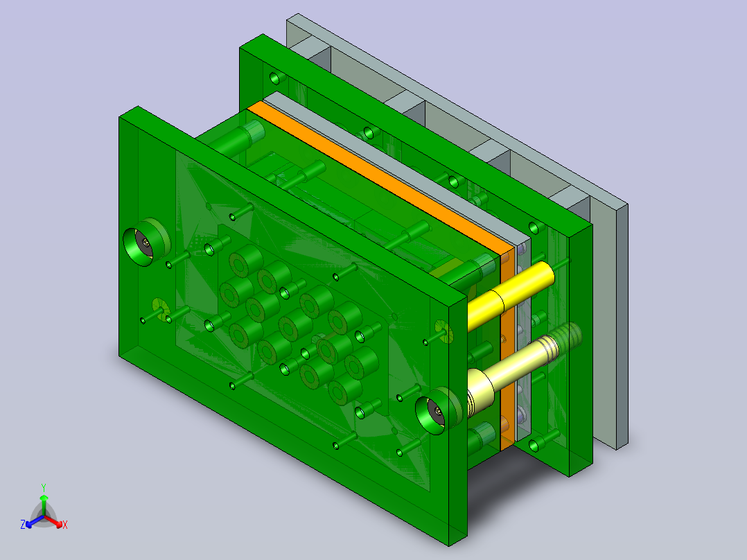 汽车排气管覆盖件模具设计正等轴测图
