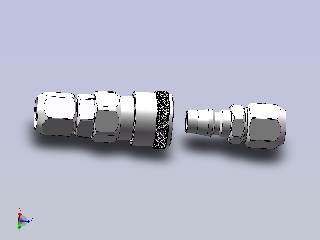 C式自锁型快速接头（8x12mm）主视图