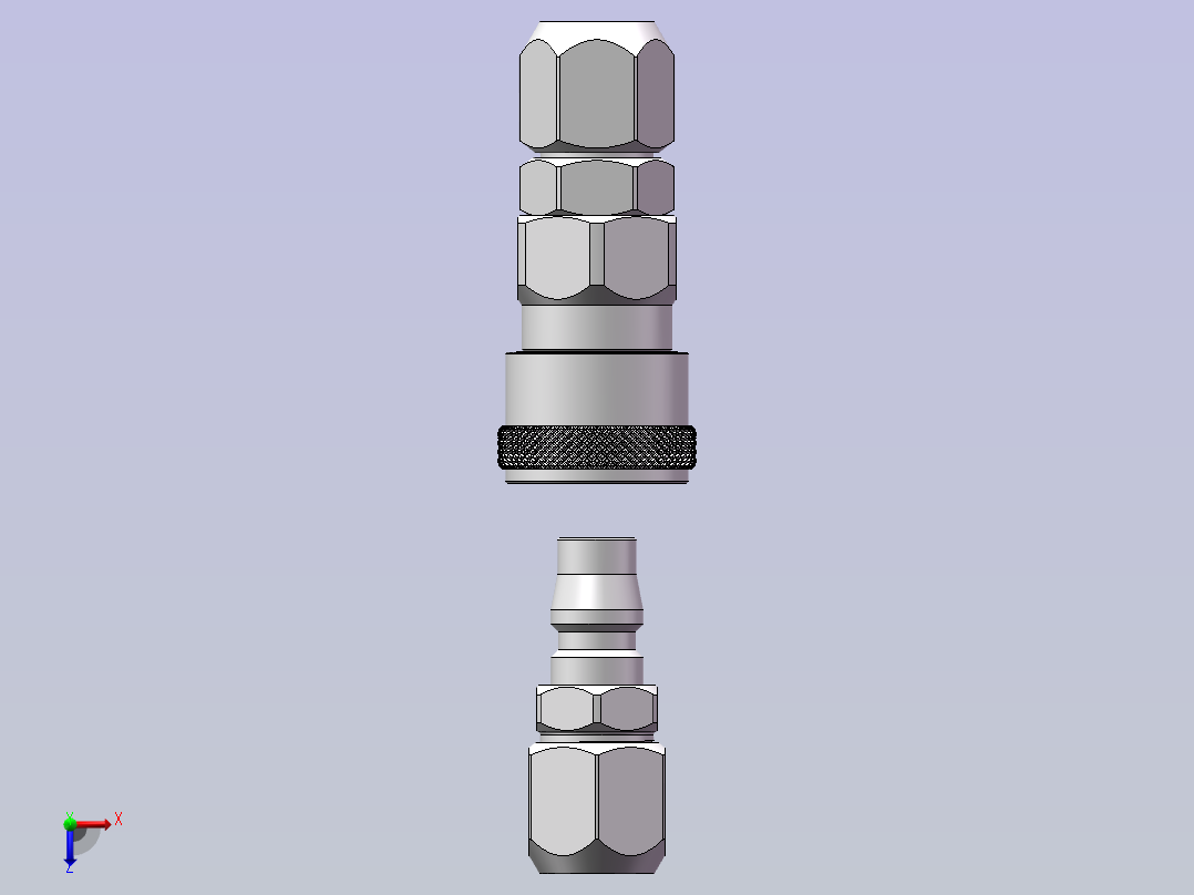 C式自锁型快速接头（8x12mm）俯视图