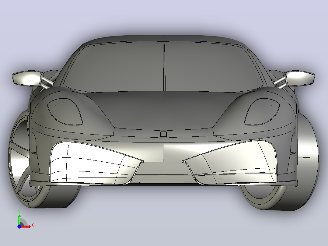 法拉利玩具车3d打印前视图