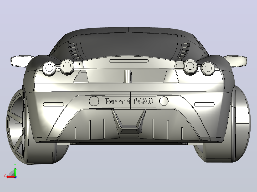 法拉利玩具车3d打印后视图