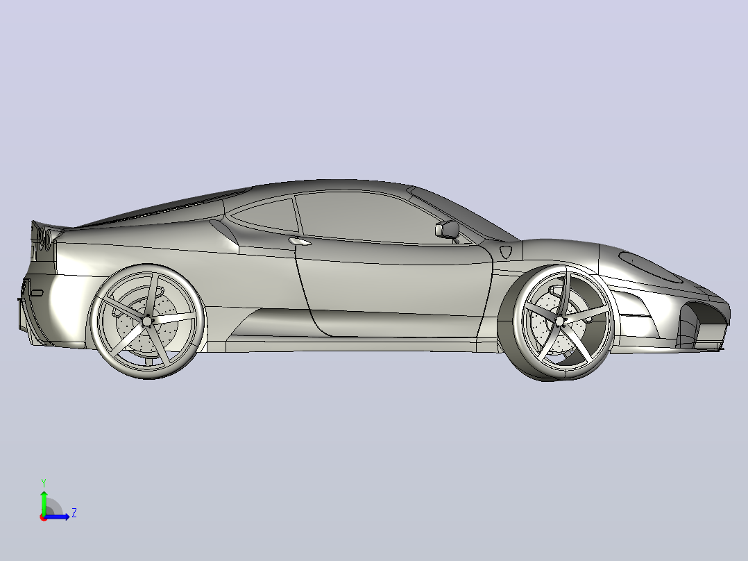 法拉利玩具车3d打印左视图