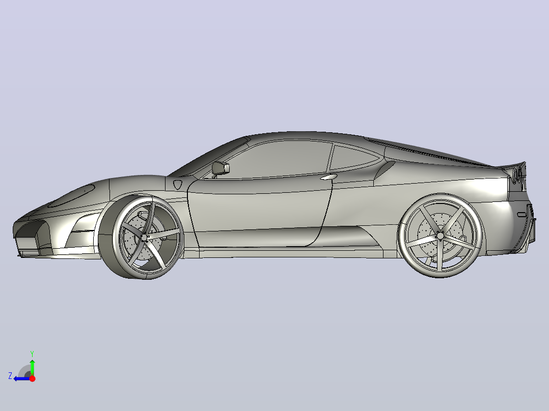 法拉利玩具车3d打印右视图