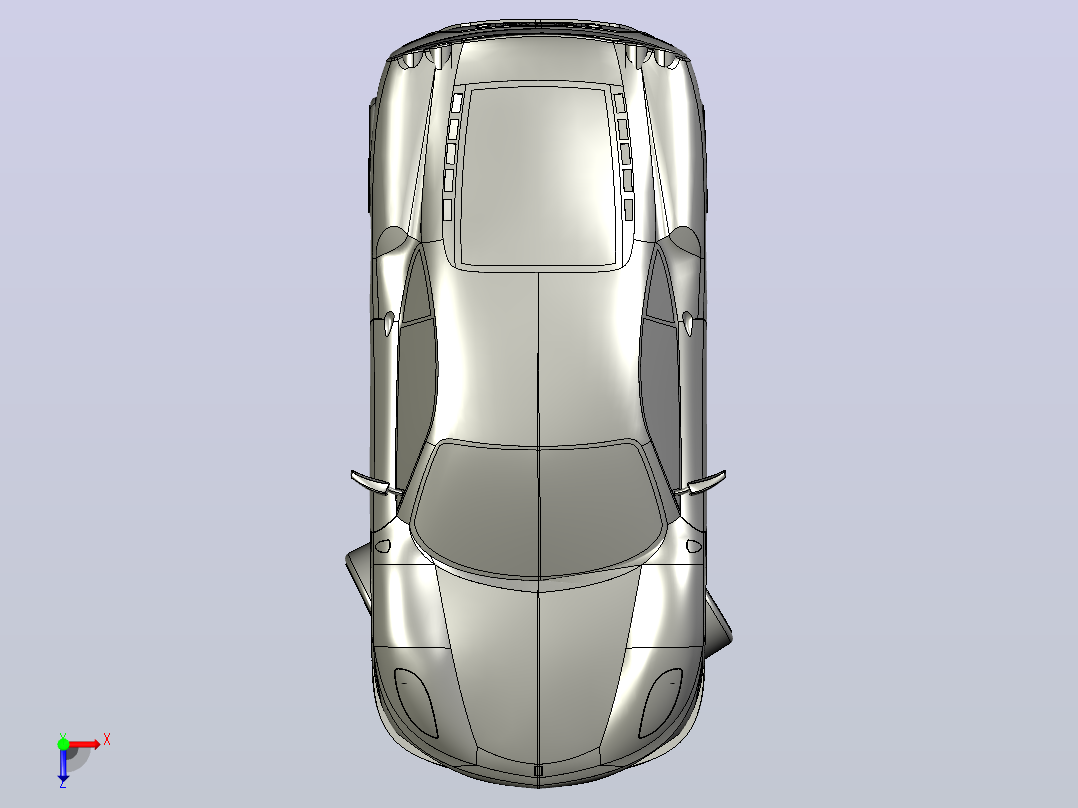法拉利玩具车3d打印俯视图