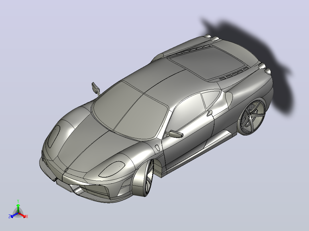 法拉利玩具车3d打印正等轴测图