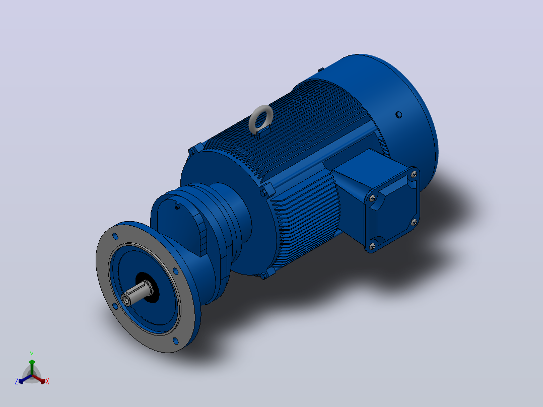 RXF67法兰轴伸式安装斜齿轮减速机RX67-Y7.5-4P-132M-M1-0°-Φ250主视图