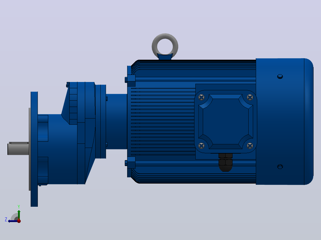 RXF67法兰轴伸式安装斜齿轮减速机RX67-Y7.5-4P-132M-M1-0°-Φ250右视图