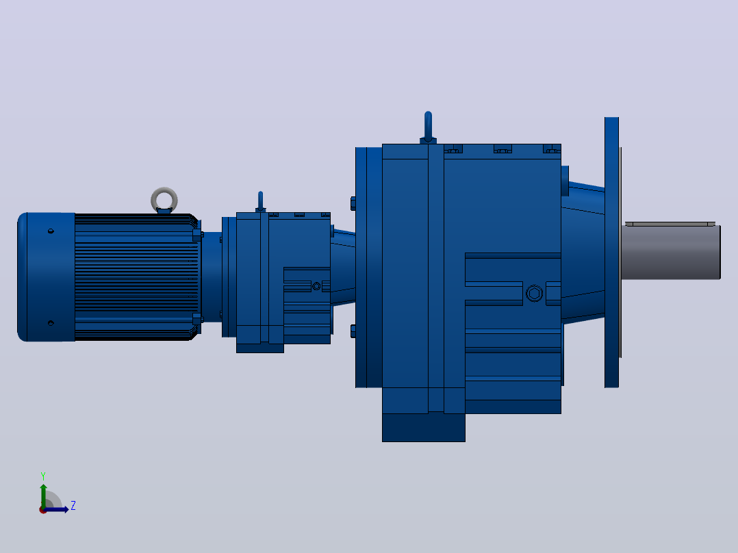 RF137R77法兰轴伸式组合型斜齿轮减速机RF137R77-Y2.2-4P-100-M1-0°-Φ550左视图