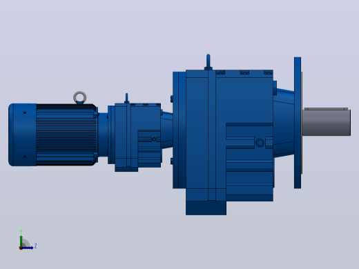 RF137R77法兰轴伸式组合型斜齿轮减速机RF137R77-Y2.2-4P-100-M1-0°-Φ550左视缩略图