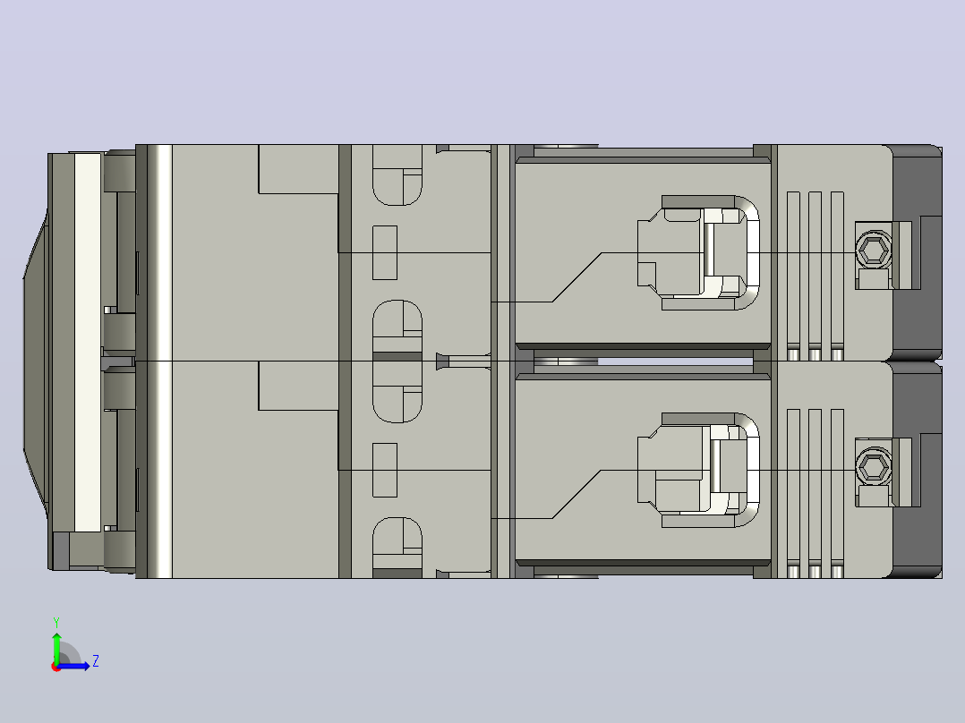 NB1-63 1P&amp;N小型断路器三维模型202404左视图