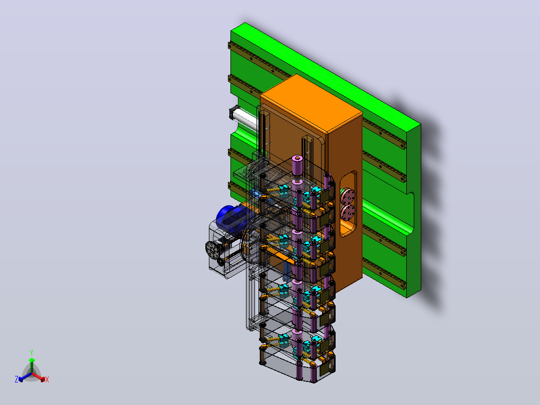 轧辊抛光机（SW+CAD+说明书）正等轴测图