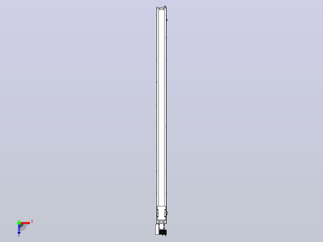 SCM14-2600-L滚珠花健、支撑座、滚珠丝杠、交叉导轨、直线模组俯视图