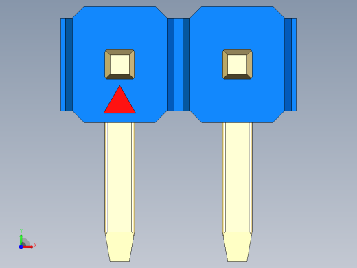 彩色公排针 100mil 2.54mm 系列-DS1022_blue_1x02p_100mil_TypeD_rev1.0前视缩略图