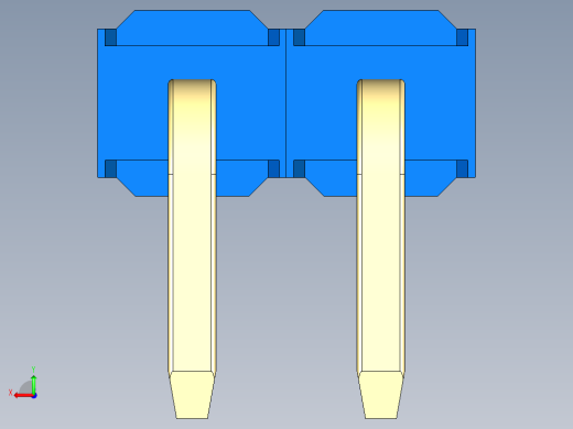 彩色公排针 100mil 2.54mm 系列-DS1022_blue_1x02p_100mil_TypeD_rev1.0后视缩略图