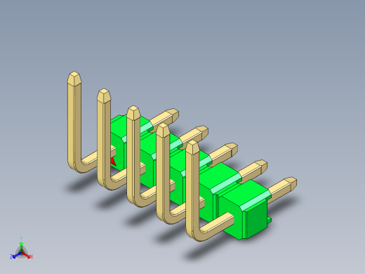 彩色公排针 100mil 2.54mm 系列-DS1022_green_05p_100mil_TypeU_rev1.0