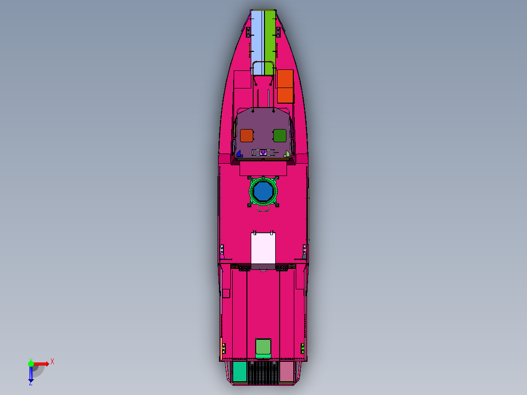 现代瑞典CB-90H高速攻击艇俯视图