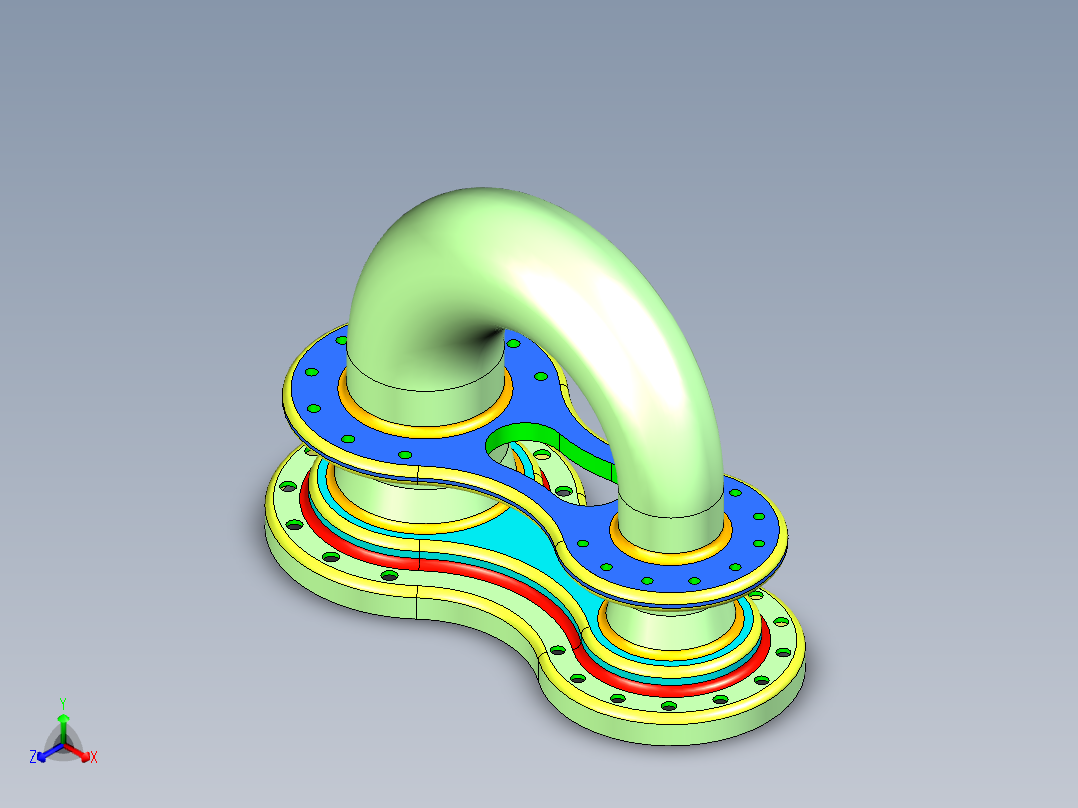 弯曲管道接头模型图