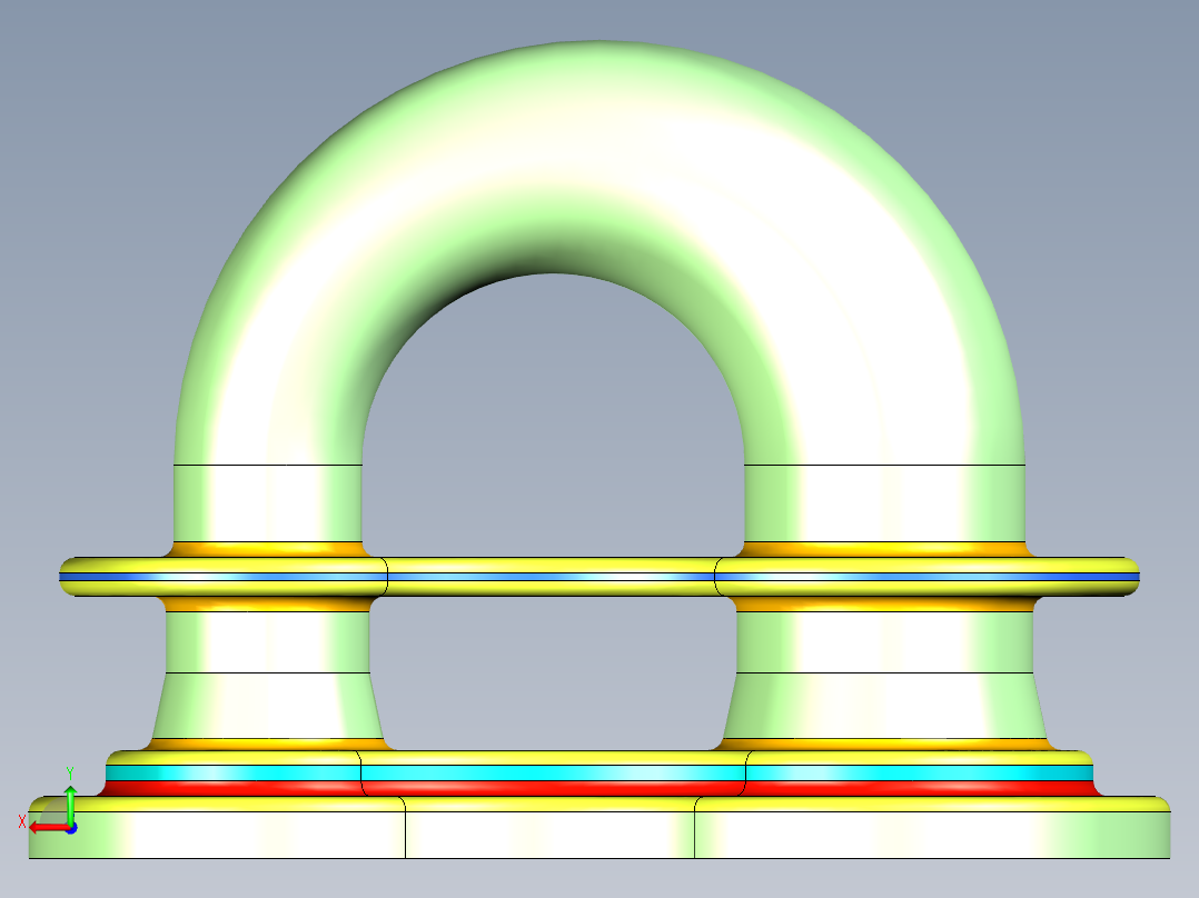 弯曲管道接头模型图后视图