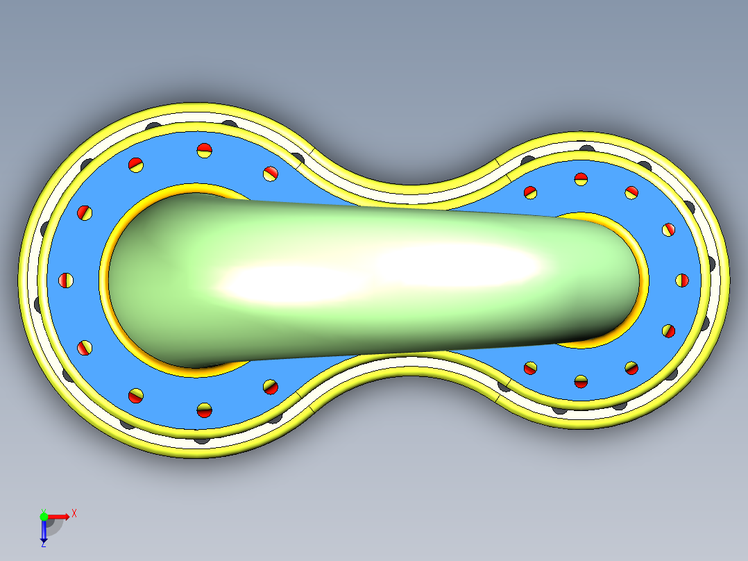 弯曲管道接头模型图俯视图