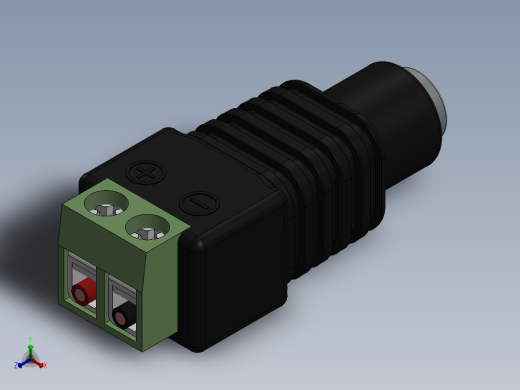 电容器 二极管 电阻器-Barrel-Jack Socket Terminal正等轴测缩略图