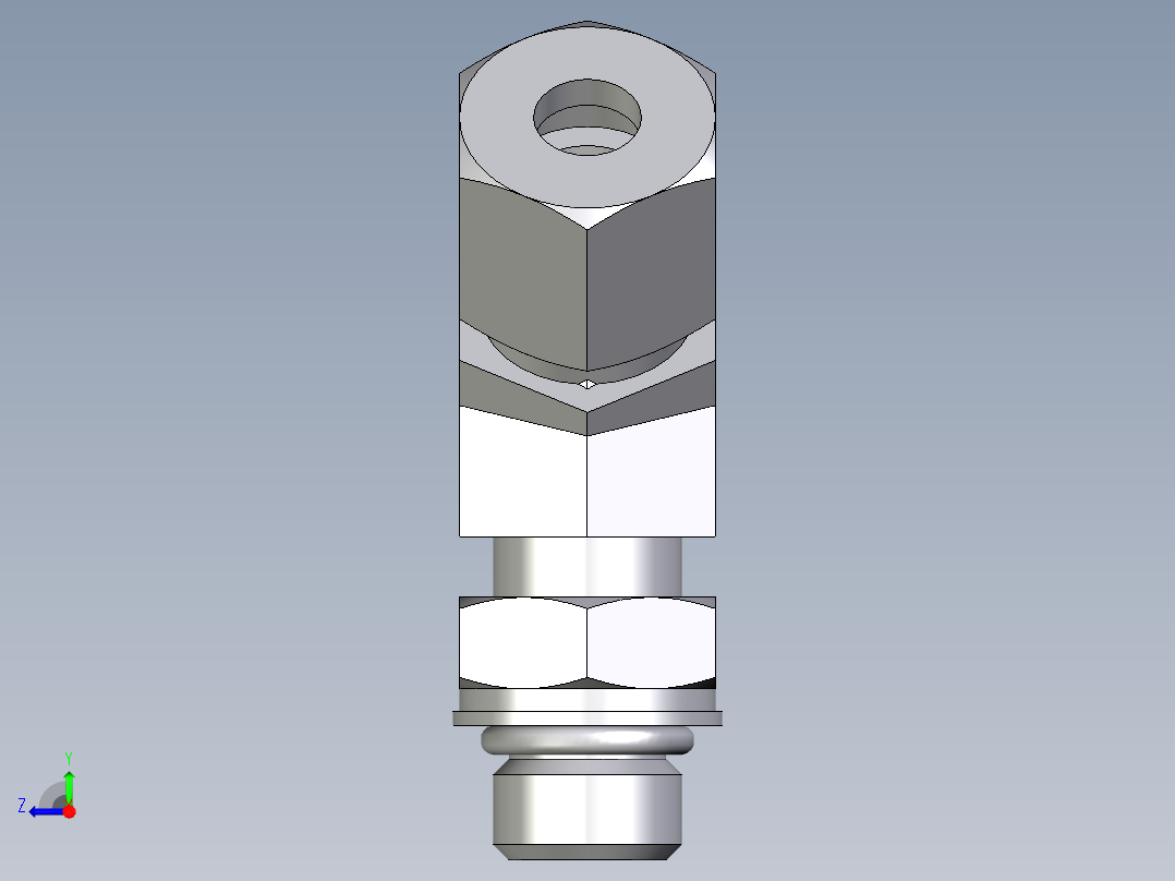 卡套式工业通用硬管接头EO_Adjustable_locknut_45_deg_elbow_VEE08ZSMORCF右视图