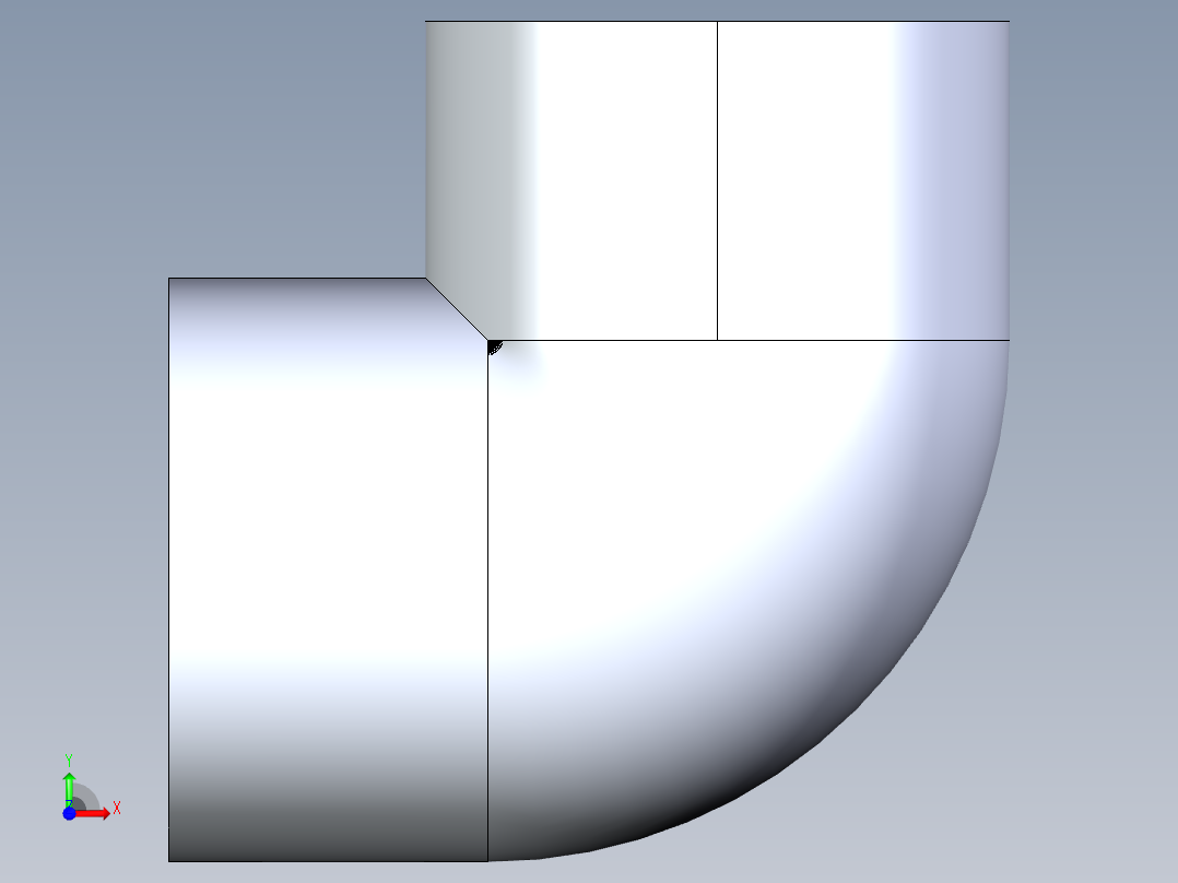 聚氯乙烯配件05-Sch80_90Elbow_SxS_806-025 _2.5in前视图