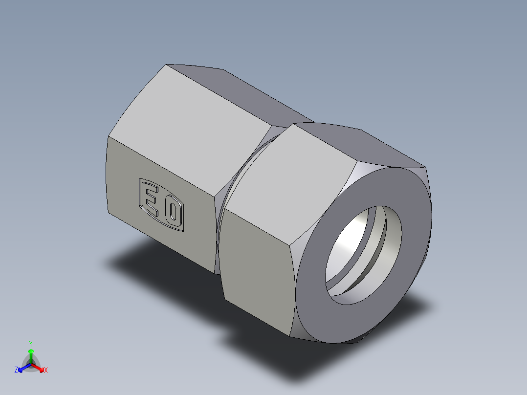 卡套式工业通用硬管接头EO_Swivel_connector_GAI18ZLRCF主视图