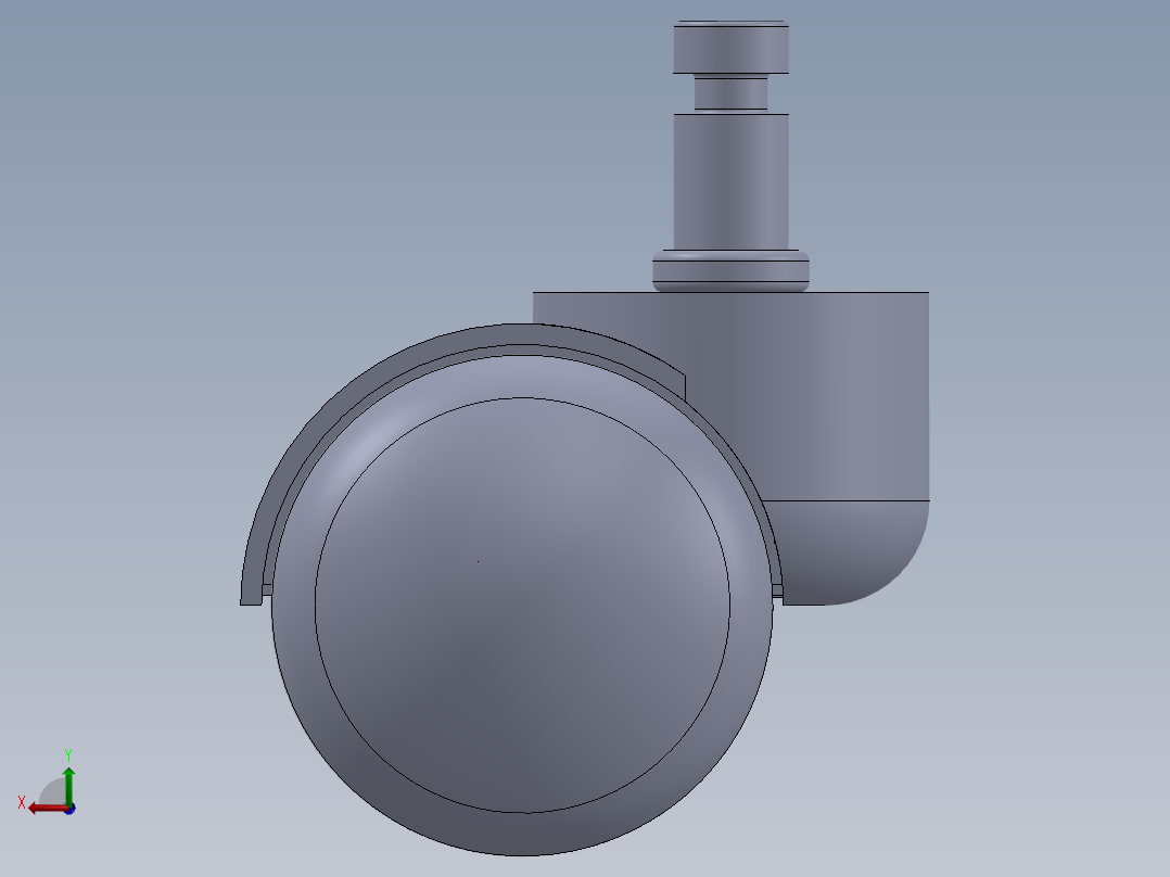 办公椅脚轮后视图