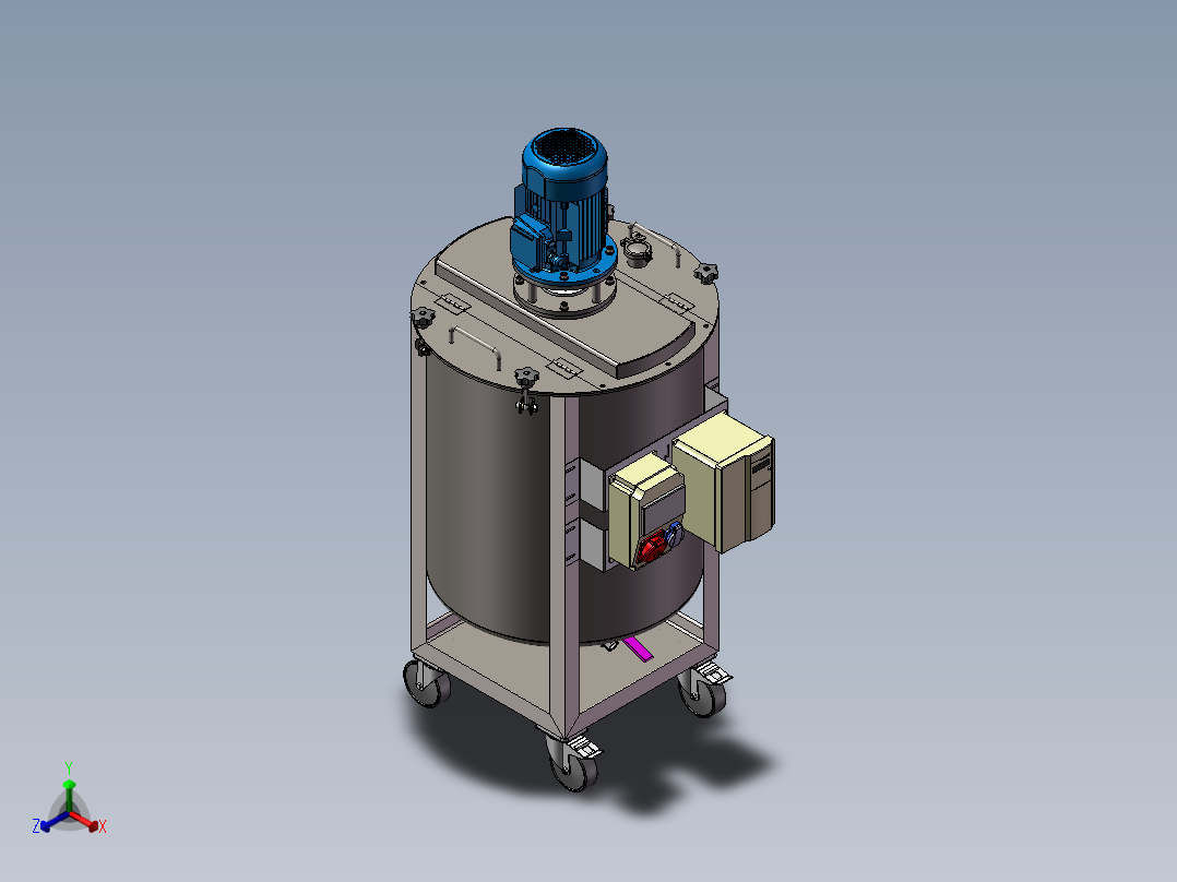 小型搅拌器正等轴测图
