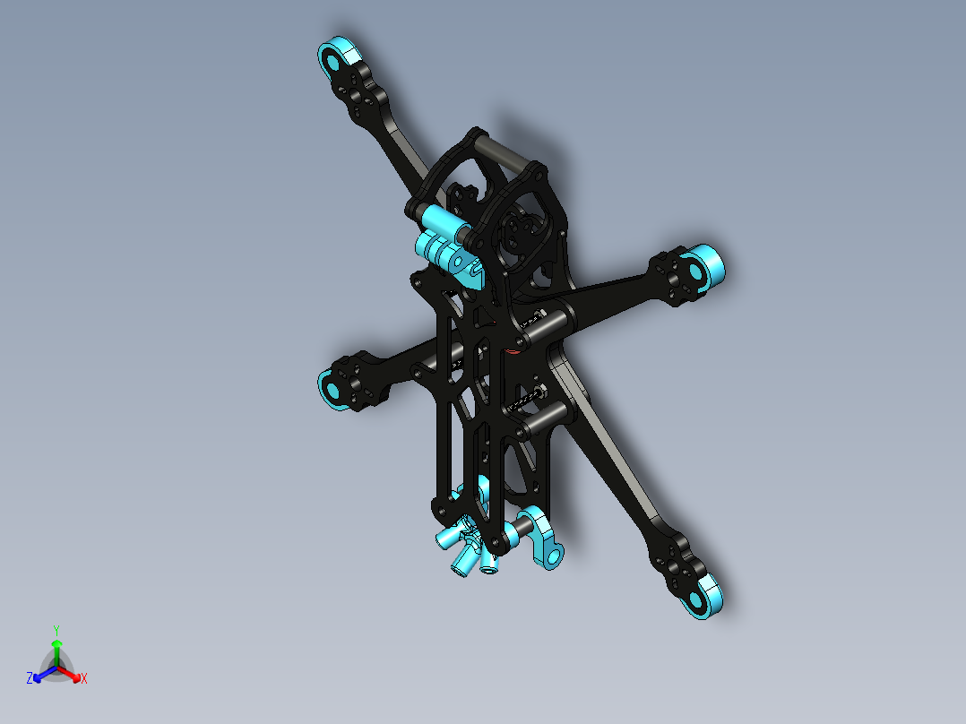 JM3.5 (JM4)FPV穿越机机体模型正等轴测图