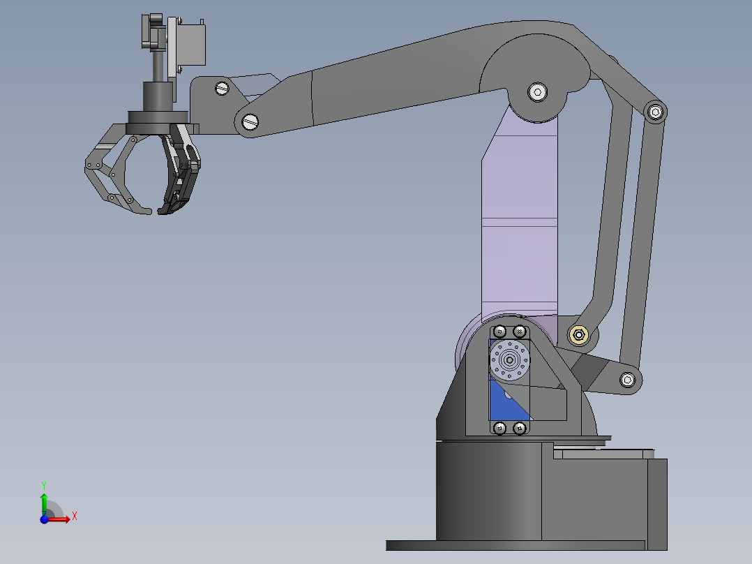 三自由度机械臂前视图