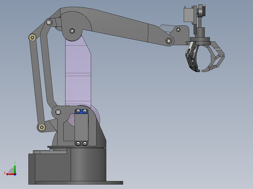 三自由度机械臂后视图