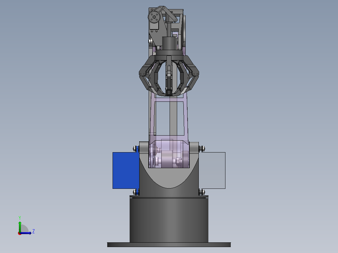 三自由度机械臂左视图