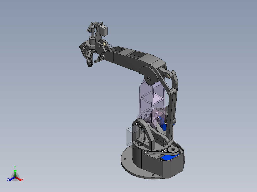 三自由度机械臂正等轴测图