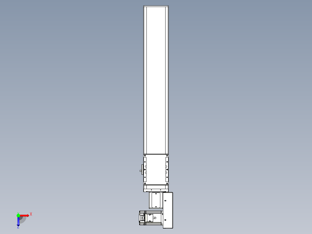 同步带全封闭直线模组TPA-HCB-105D-90-L550-MR-C-P20-N3俯视图