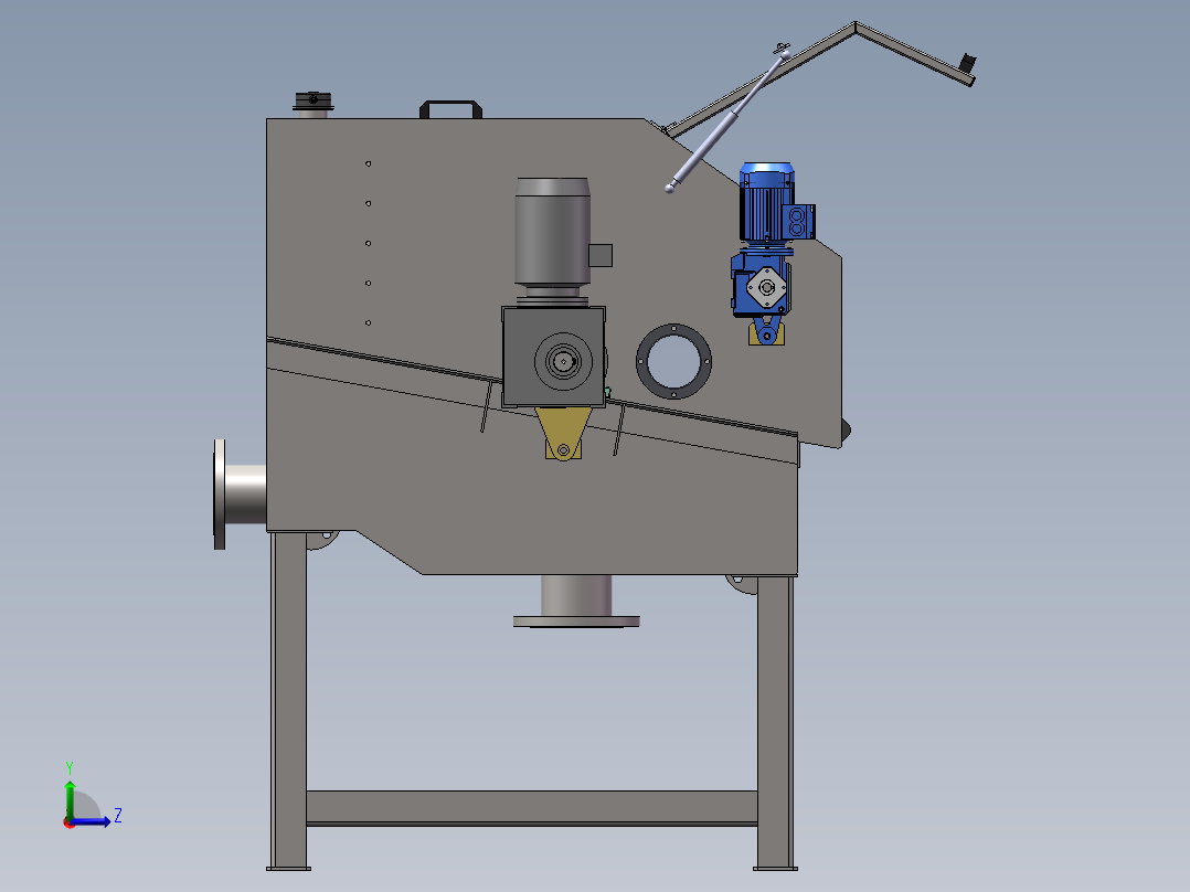 外进水微滤机TPI-800X1830(3D)左视图