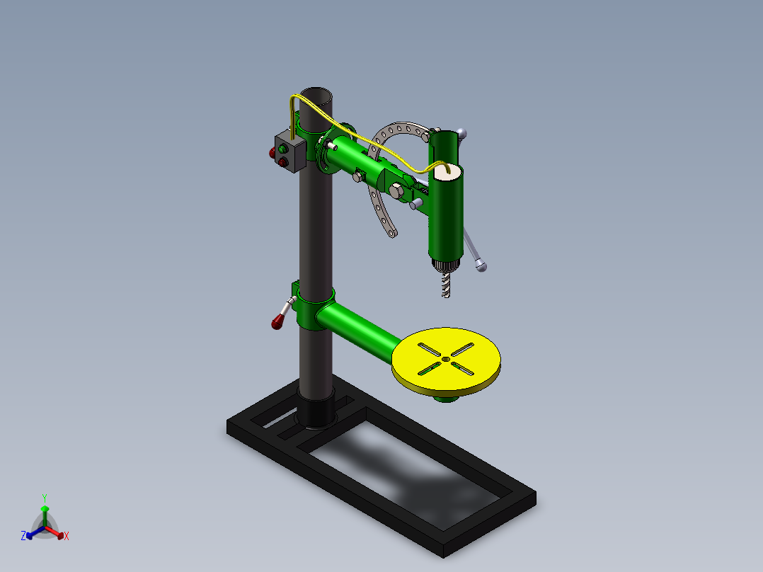 特殊机构钻床正等轴测图