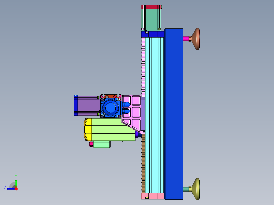 金属木工加工钻铣床右视图