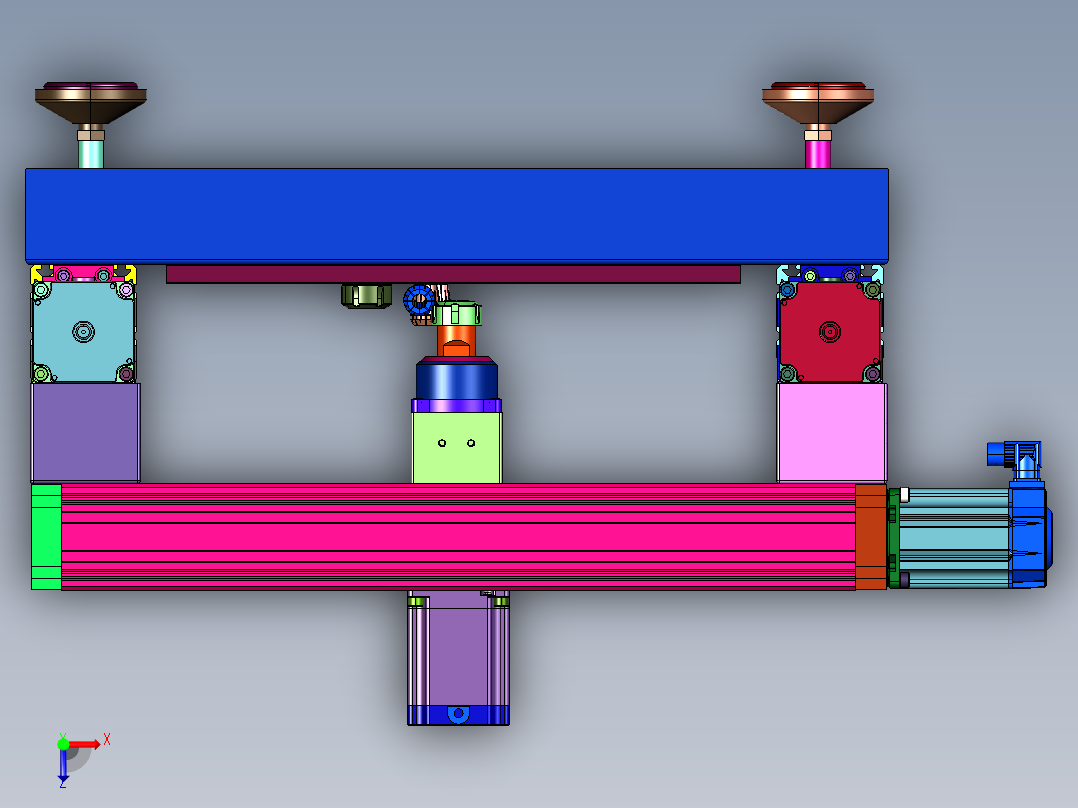 金属木工加工钻铣床俯视图