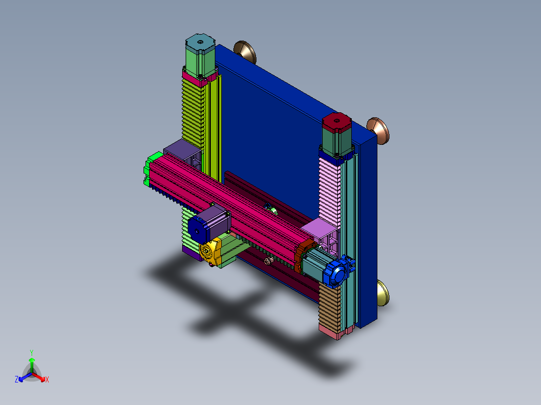 金属木工加工钻铣床正等轴测图