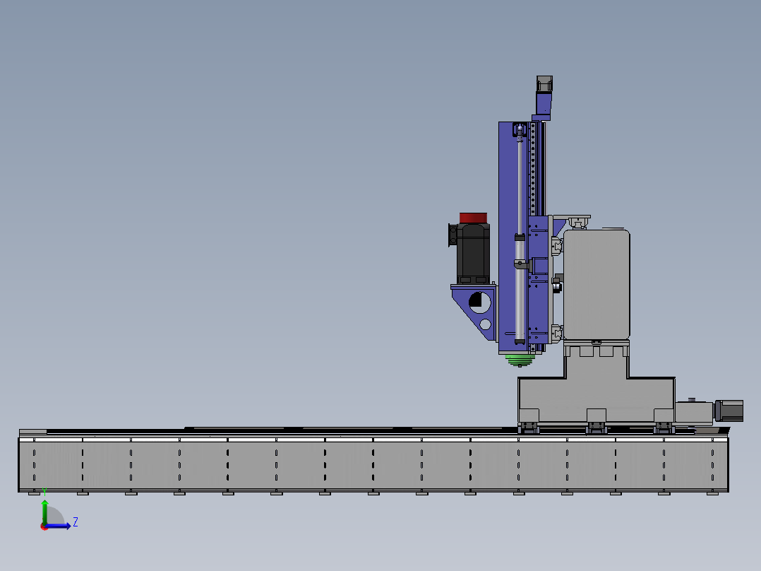 QL4040龙门移动式数控平面钻床（sw20可编辑+工程图）左视图