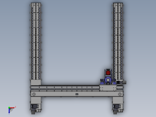 QL4040龙门移动式数控平面钻床（sw20可编辑+工程图）俯视缩略图
