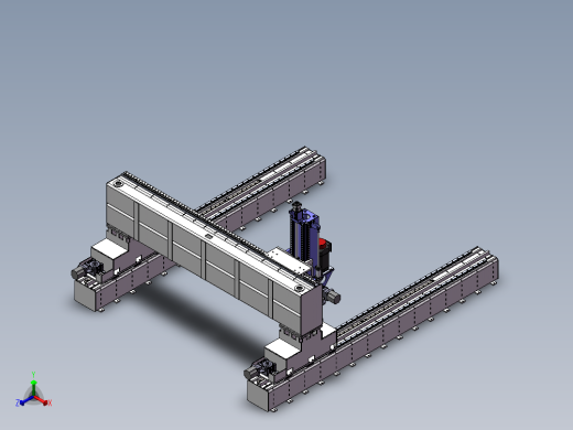 QL4040龙门移动式数控平面钻床（sw20可编辑+工程图）正等轴测缩略图