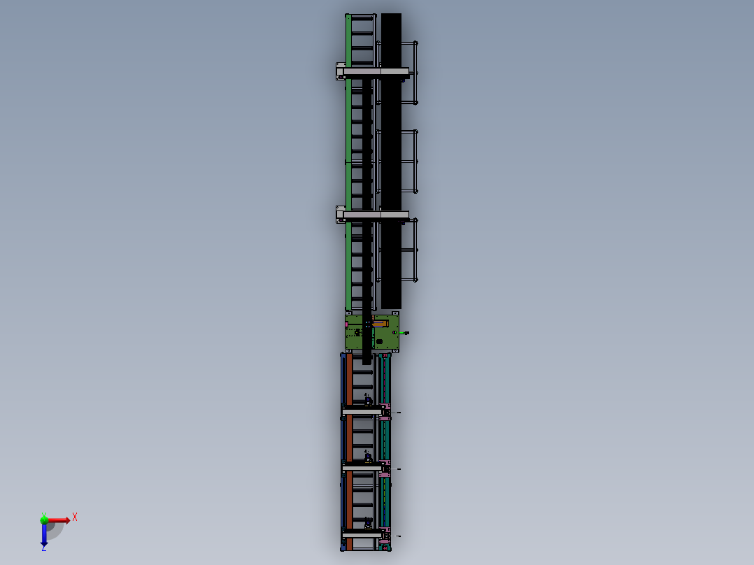 铝型材切断打孔线sw21可编辑俯视图